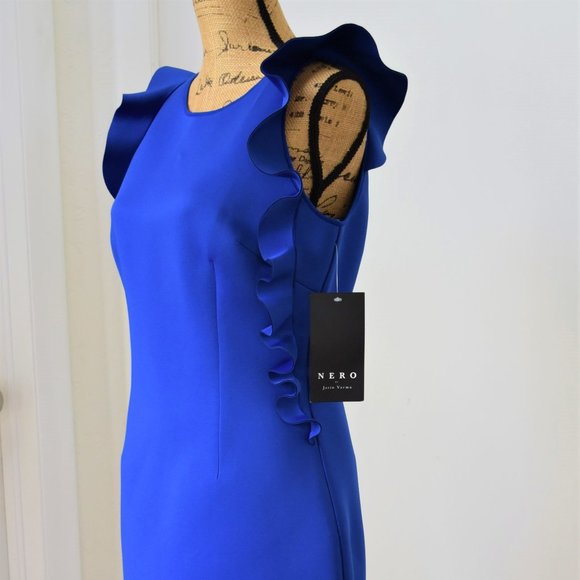 NEW! Nero By Jatin Varma Ruffle Detail Dress. - Picture 3 of 12